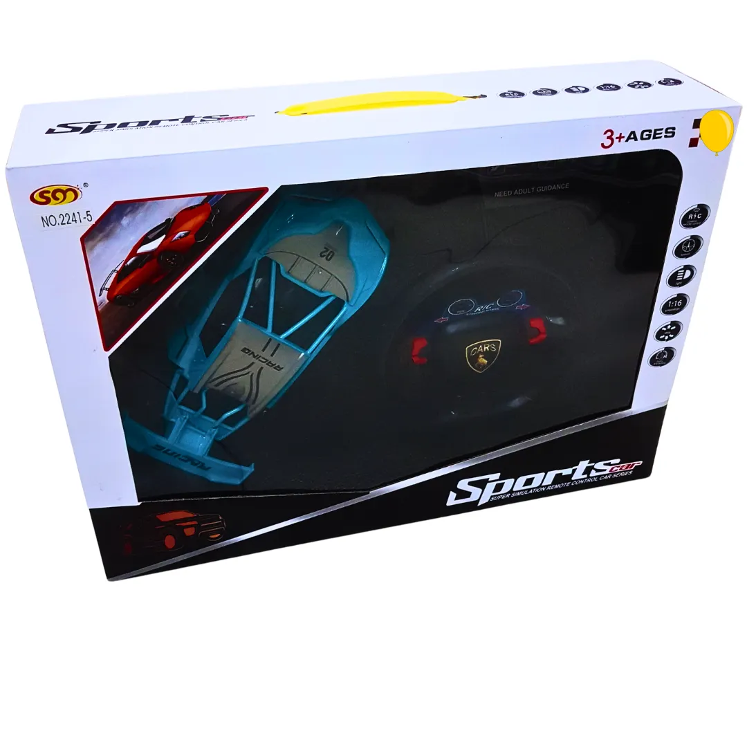 1:16 Remote Control Sports Racing Car with Steering Wheel for Kids – Ages 3  | High-Speed RC Car with Realistic Design and Lights