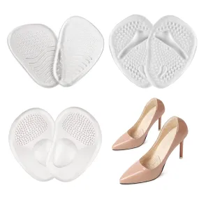 3 Pairs Ball of Foot Cushion Pads, Gel Insoles Soft Metatarsal Pads Anti-Slip High Heel Pads Self-Adhesive Forefoot Cushion for Women Pain Relief