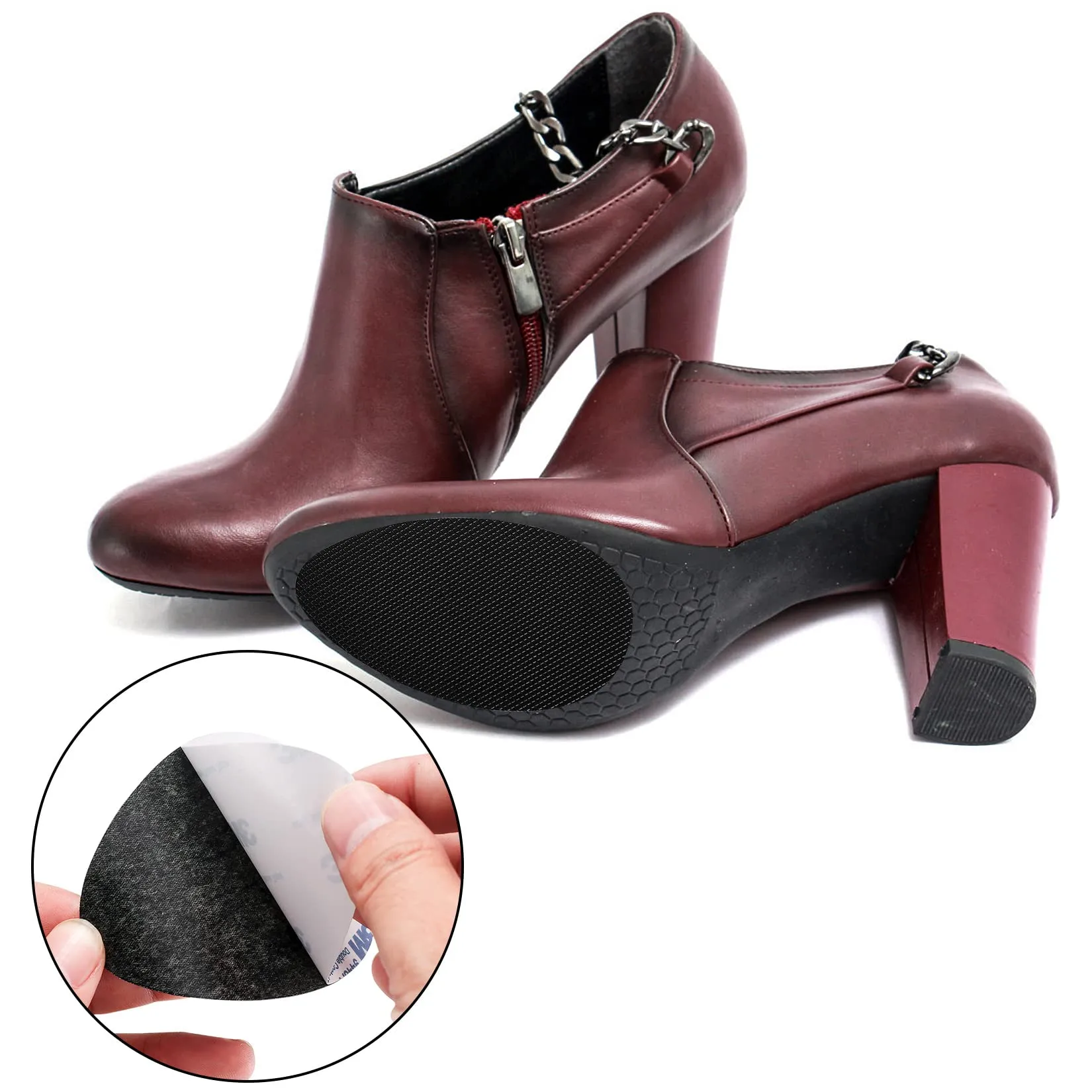 36 Pcs/18 Pairs Non-Slip Shoe Pads, Rubber Shoe Sole Protector Pads, Self-Adhesive Shoe Grips Pads Stickers Non Skid for Ladies Shoes, High Heels, Boots