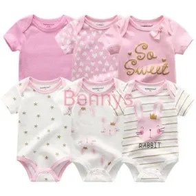6PCS Bennys Newborn Baby Boys & Girls Bunny Summer Clothes