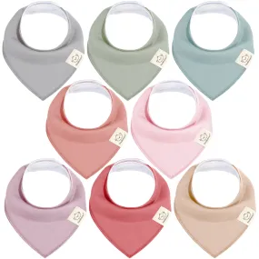 8-Pack Organic Baby Bandana Drool Bibs for Girls - Super Absorbent Baby Bibs for Baby Girls, Baby Boys, Soft Cotton Bandana Bibs, Baby Drool Bib, Teething Bibs for Infant, Toddler(Muted Pastel) Muted Pastel