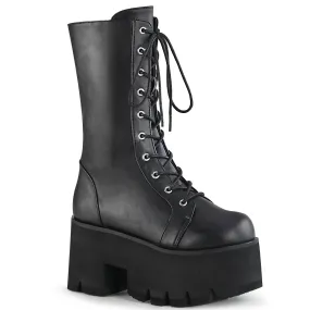 ASHES-105 DemoniaCult Black Vegan Leather Sexy Women's Mid-Calf & Knee High Boots (Alternative Footwear)
