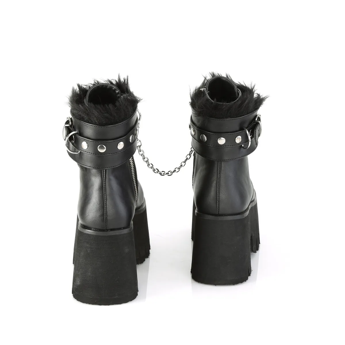 ASHES-57 DemoniaCult Black Vegan Leather Sexy Women's Ankle Boots (Alternative Footwear)