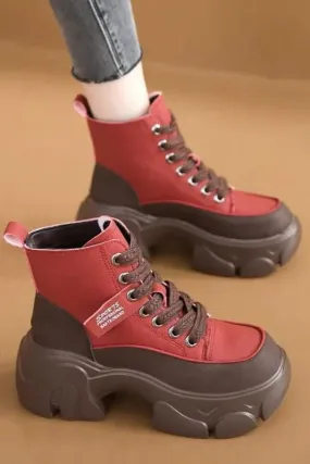 Ashore Shop Womens Outdoor Shoes Barrel Platform Increase Height Boots