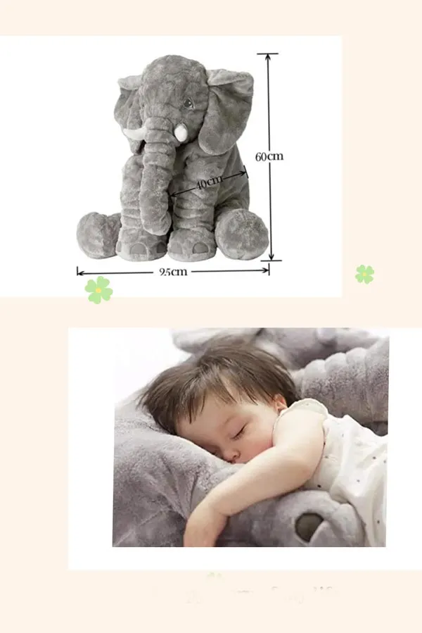 Baby Elephant Cuddle Pillow (2 ft) | 4 colors | Scented