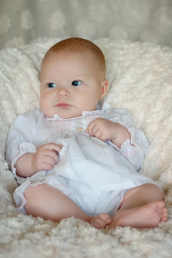 Baby Girls First Day Dress Set Hand Smocked and Embroidered