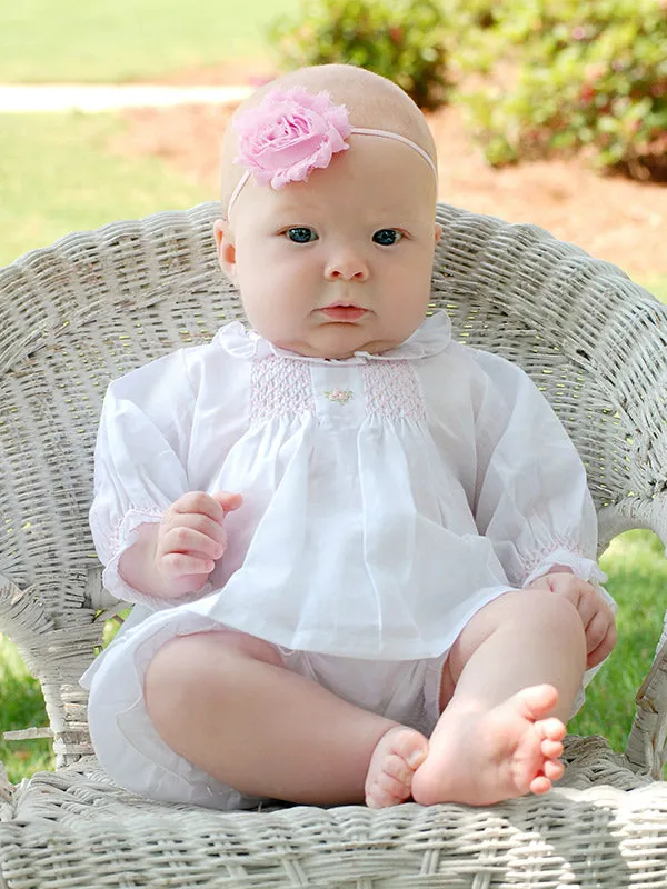 Baby Girls First Day Dress Set Hand Smocked and Embroidered