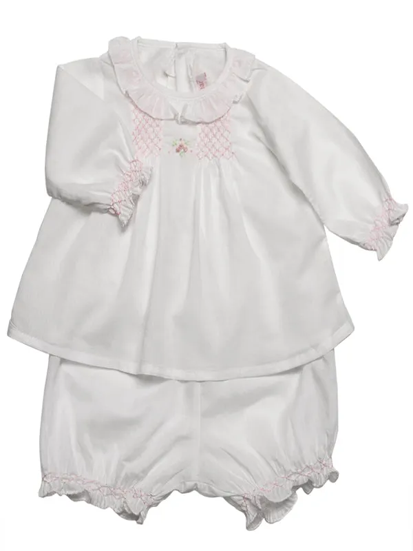 Baby Girls First Day Dress Set Hand Smocked and Embroidered