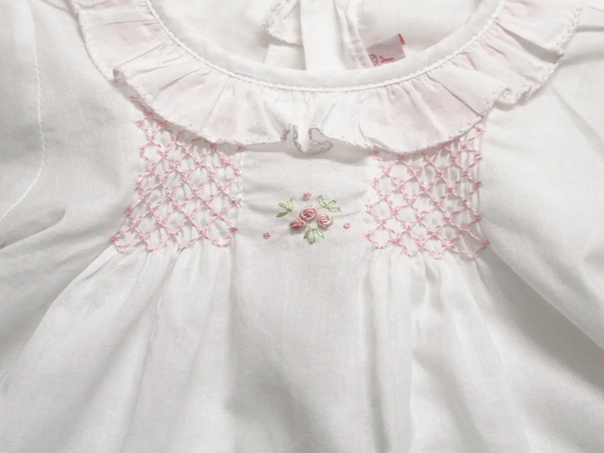 Baby Girls First Day Dress Set Hand Smocked and Embroidered