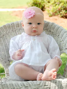 Baby Girls First Day Dress Set Hand Smocked and Embroidered