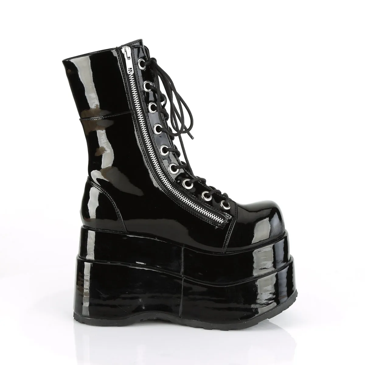 BEAR-265 DemoniaCult Black Patent Sexy Women's Mid-Calf & Knee High Boots (Alternative Footwear)