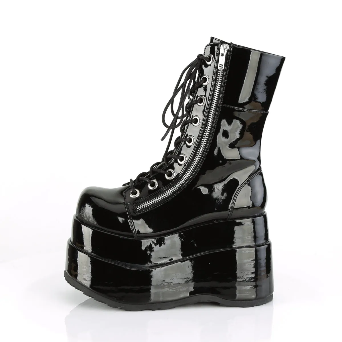 BEAR-265 DemoniaCult Black Patent Sexy Women's Mid-Calf & Knee High Boots (Alternative Footwear)