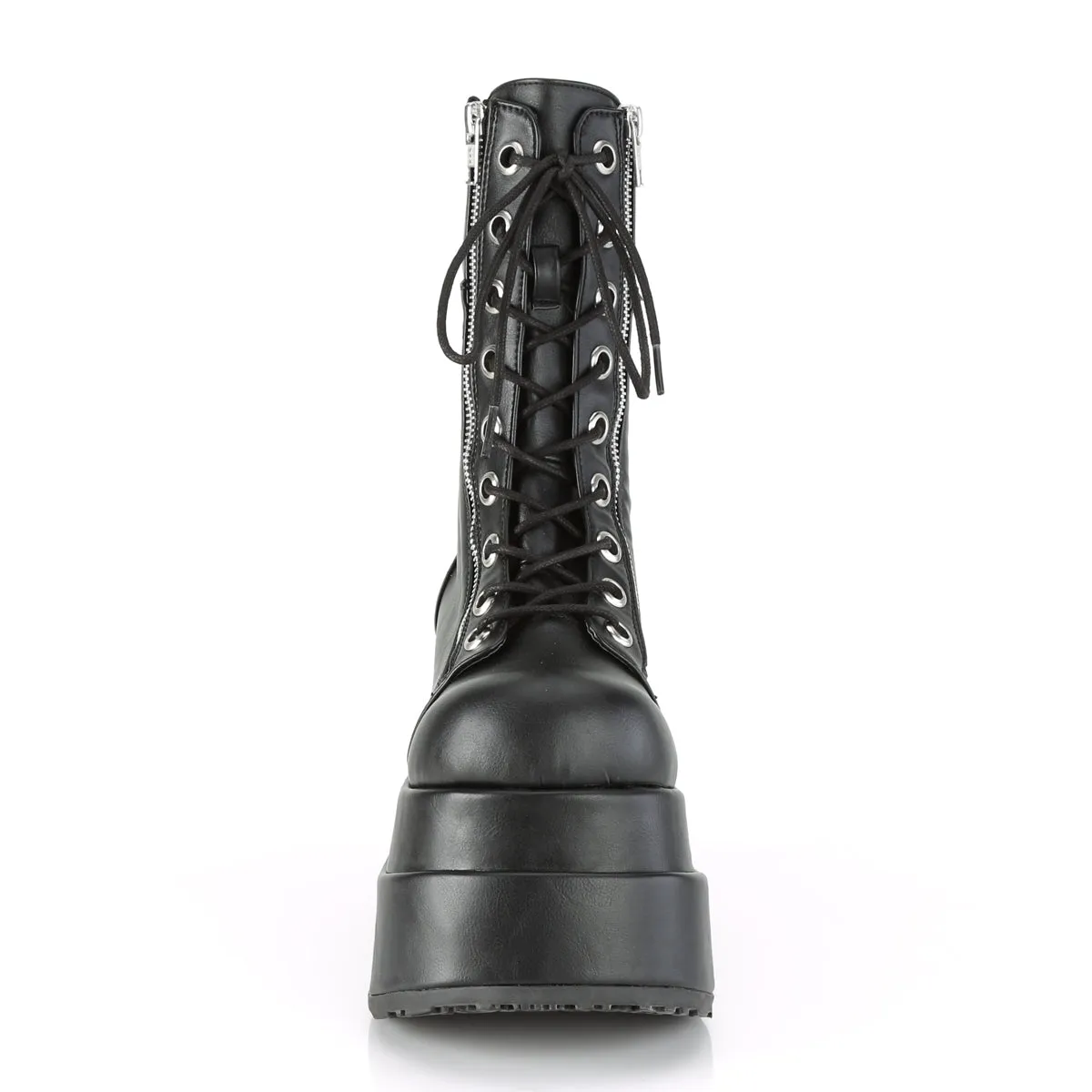 BEAR-265 DemoniaCult Black Vegan Leather Sexy Women's Mid-Calf & Knee High Boots (Alternative Footwear)