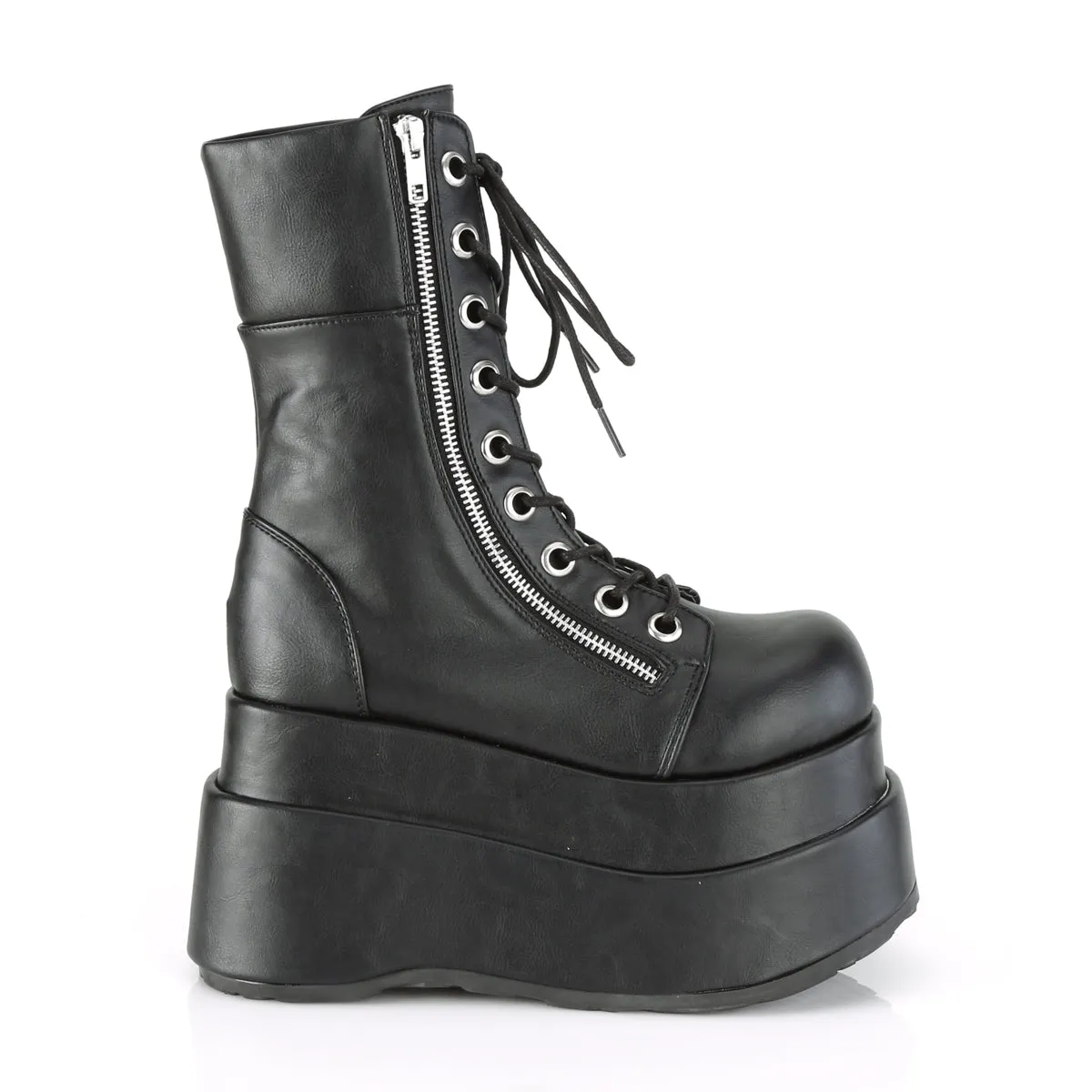 BEAR-265 DemoniaCult Black Vegan Leather Sexy Women's Mid-Calf & Knee High Boots (Alternative Footwear)