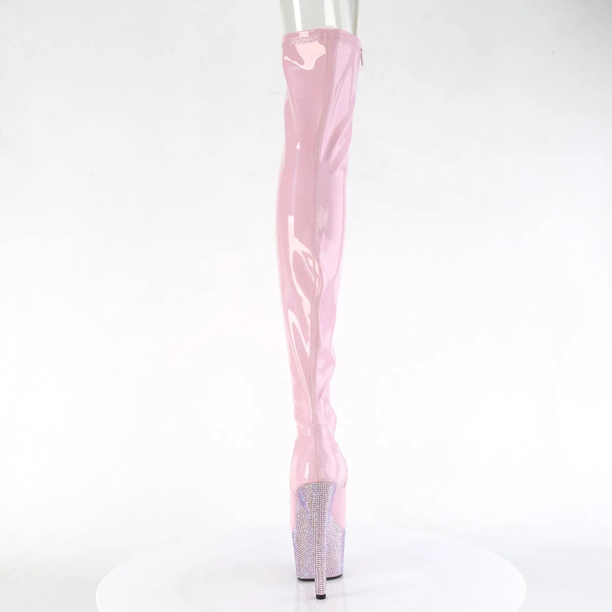 BEJEWELED-3011-7 Pleaser Baby Pink Hologram Sexy Platform Shoes (Pole Dancing Heels)