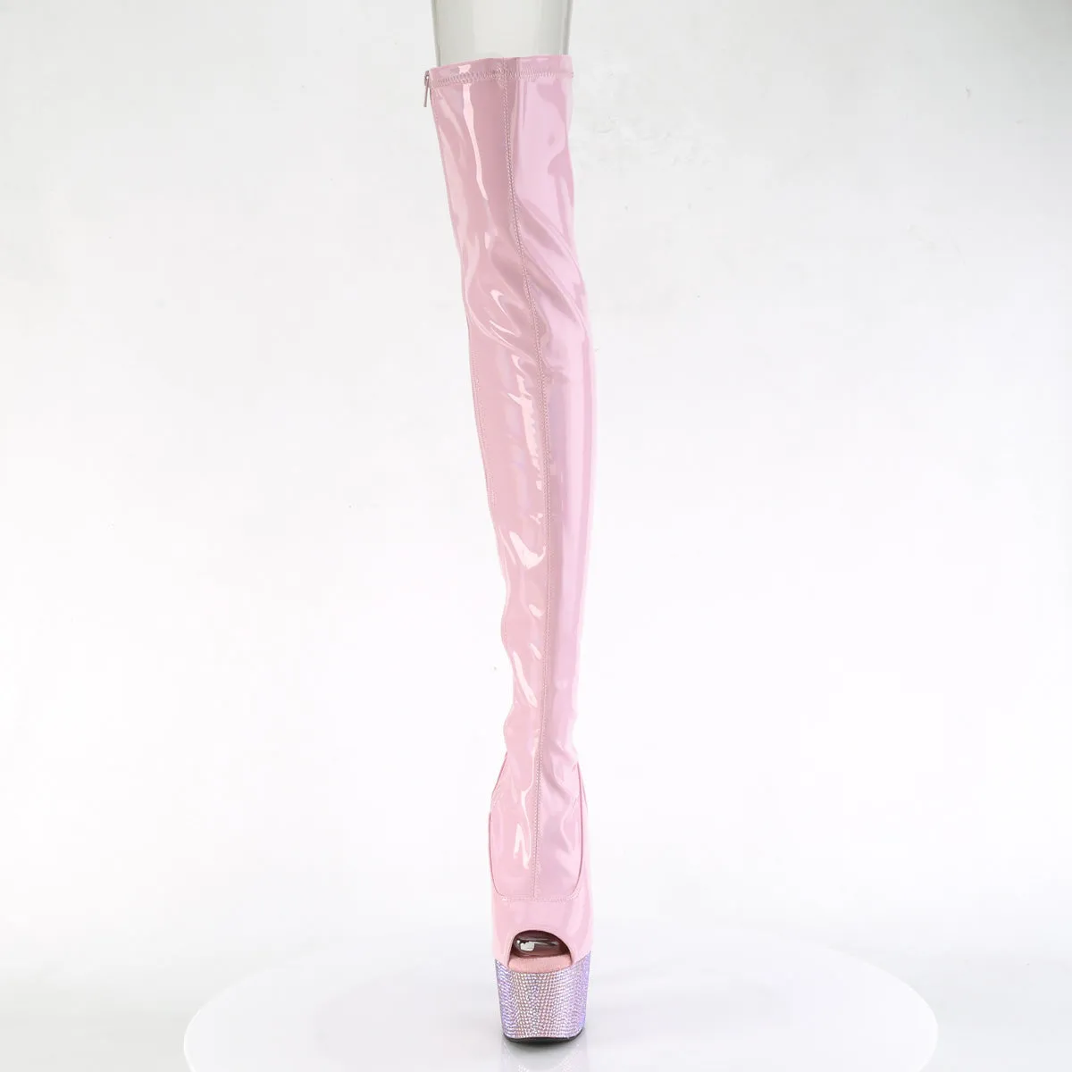 BEJEWELED-3011-7 Pleaser Baby Pink Hologram Sexy Platform Shoes (Pole Dancing Heels)