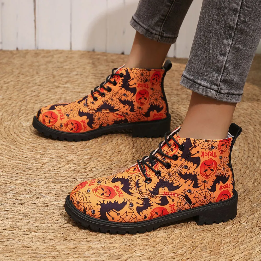 Betterthy💥2024 NEW🔥Women's Halloween Lace-Up Chelsea Ankle Boots