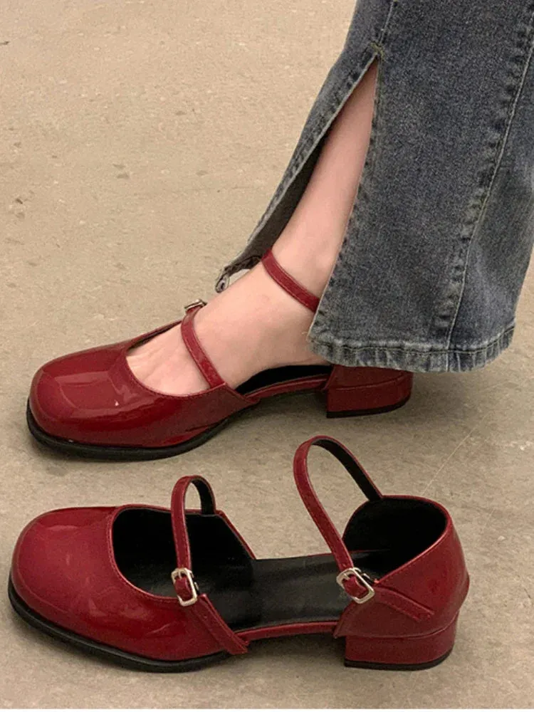 binfenxie  -  French Elegant Medium Heel Women's Shoes Non-slip Casual Fashion Sandals Ladies 2024 Summer Mary Janes Design Slim Sandals Chic