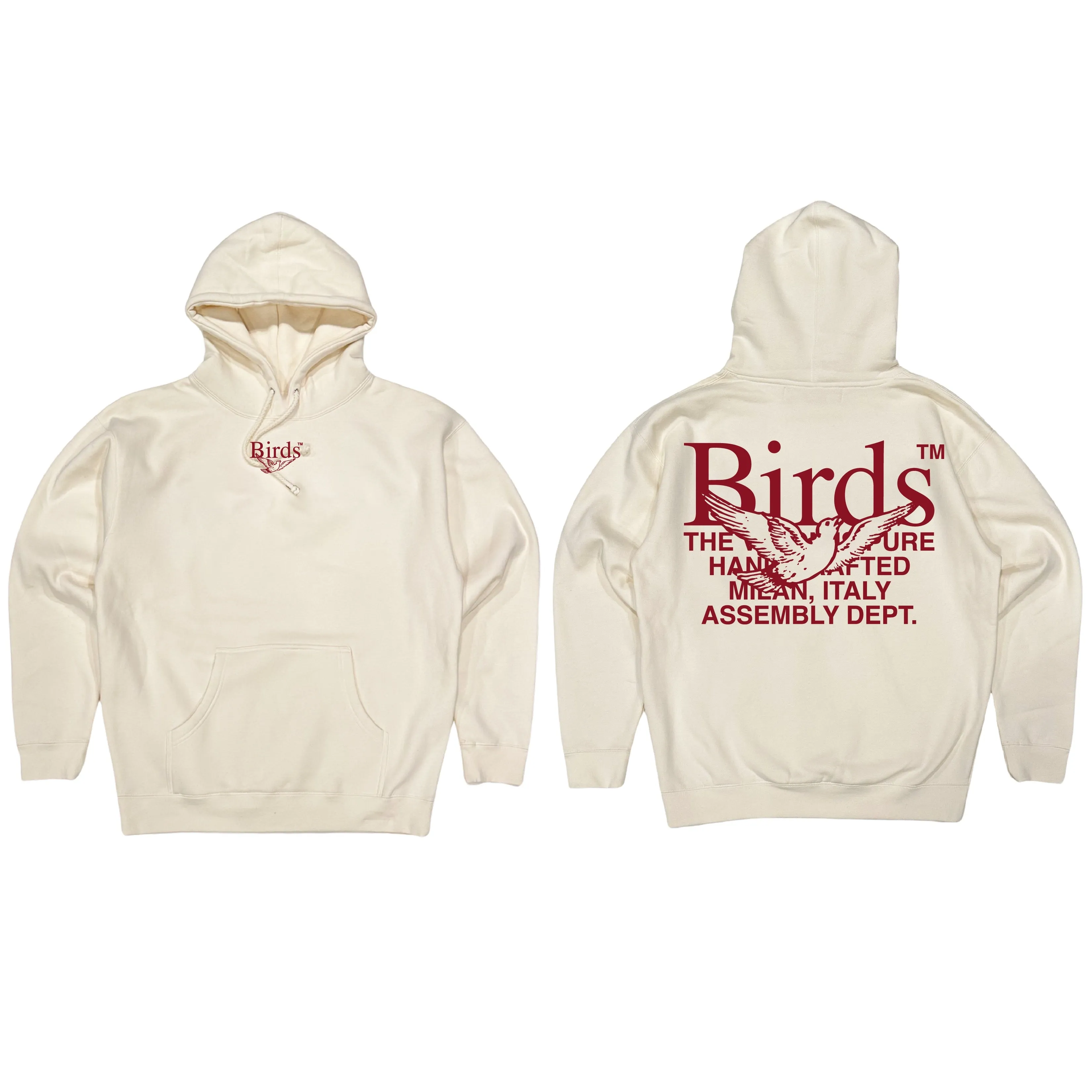 Birds "Stacked" Ivory Premium Heavyweight Hoodie