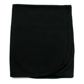 Black Soft Cotton Swaddling Receiving Blanket