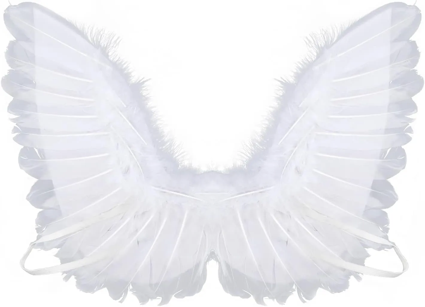 BLUETOP 2PCS White Baby Angel Wings with Headband, Newborn Photography Props Infant Angel Wings, Soft Feather Wings Small Newborn Photography Outfits Angel Fairy Wings, Baby Angel Costume 0-6 Months