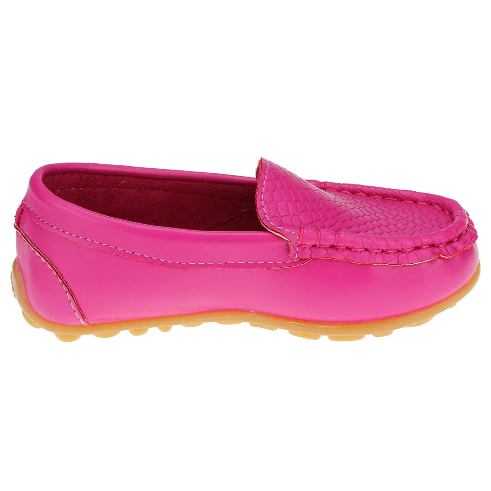 Boys Girls Loafer Shoes Soft Synthetic Leather Slip On Moccasin Flat Boat Dress Shoes(Toddler/Little Kid/Big Kid)