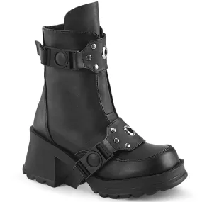 BRATTY-56 DemoniaCult Black Vegan Leather Sexy Women's Ankle Boots (Alternative Footwear)