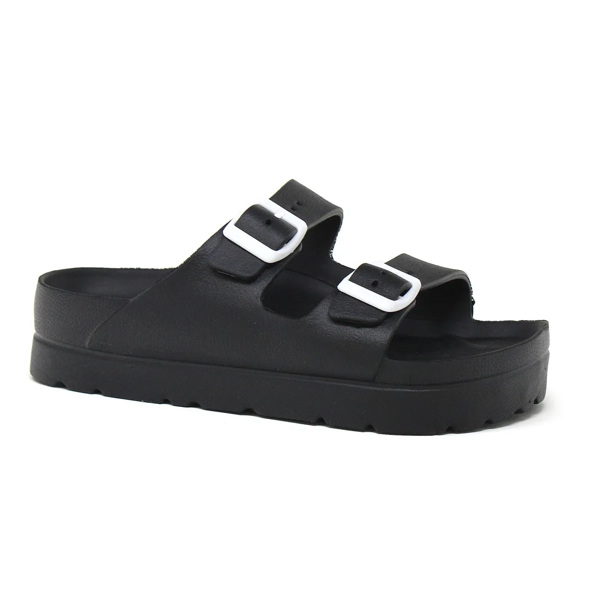BRENNA Women's 2 Strap Sandal With Buckle