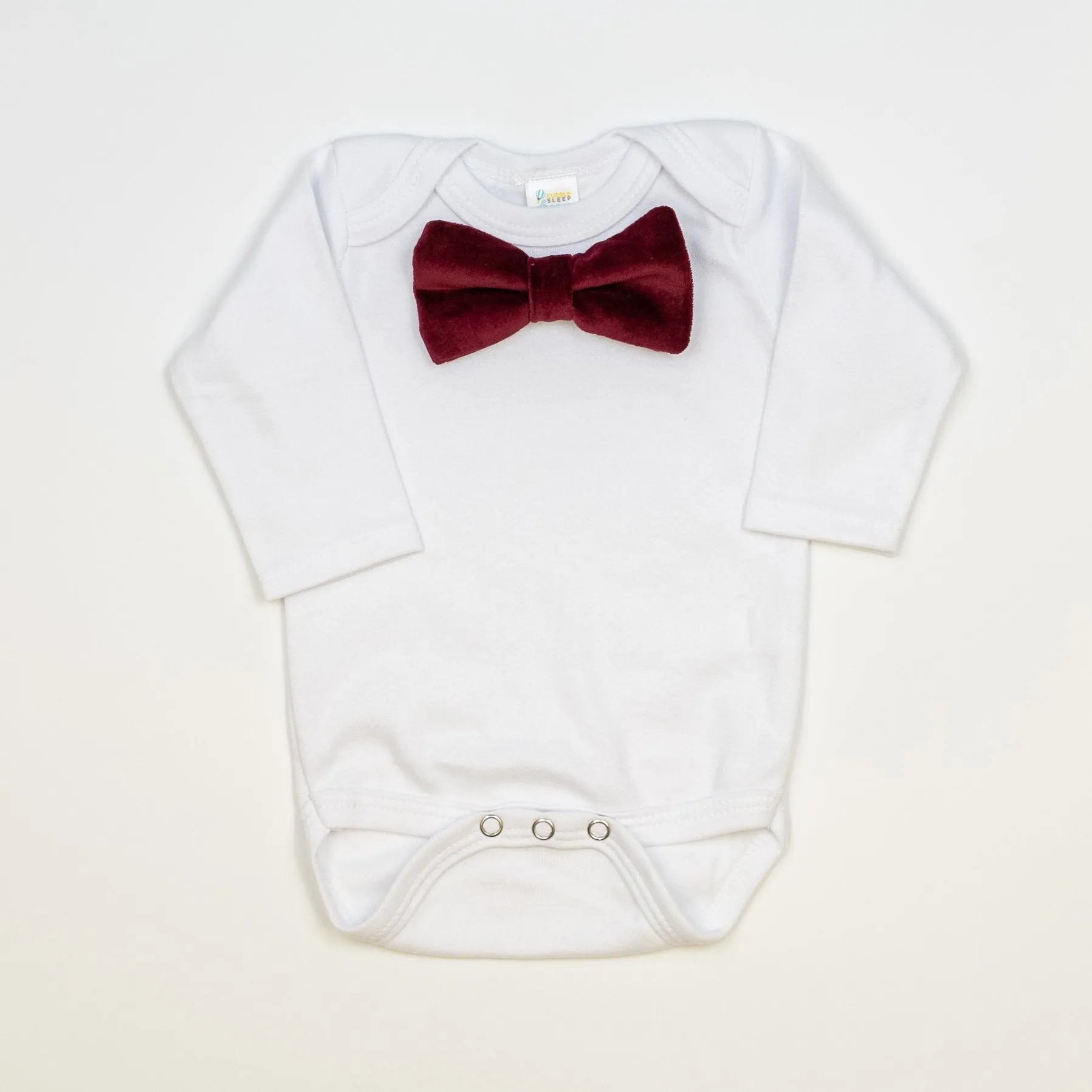 Burgundy VELVET Bowtie Bodysuit