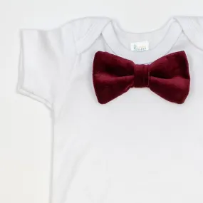 Burgundy VELVET Bowtie Bodysuit