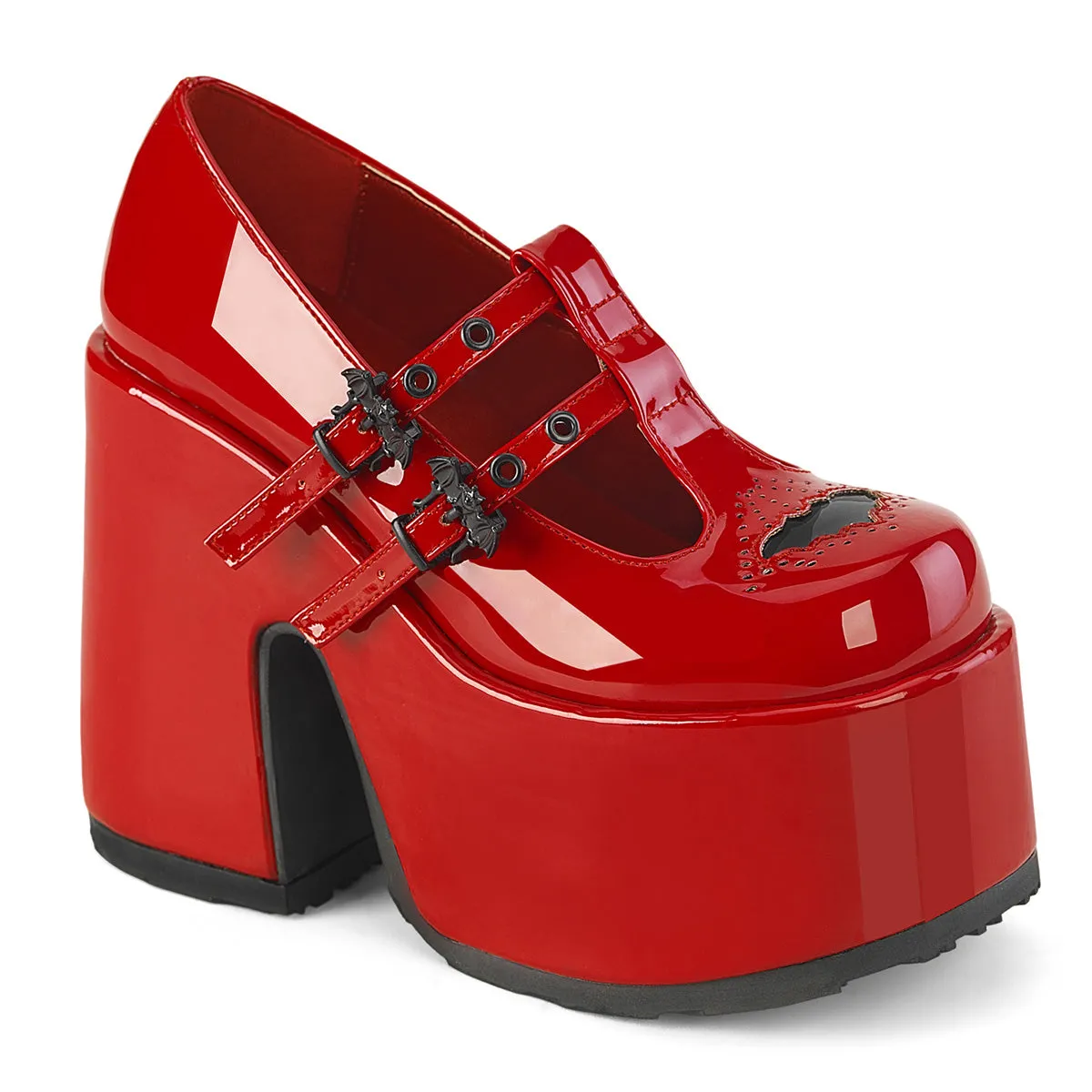 CAMEL-55 DemoniaCult Red Patent Sexy Women's Heels & Platform Shoes (Alternative Footwear)