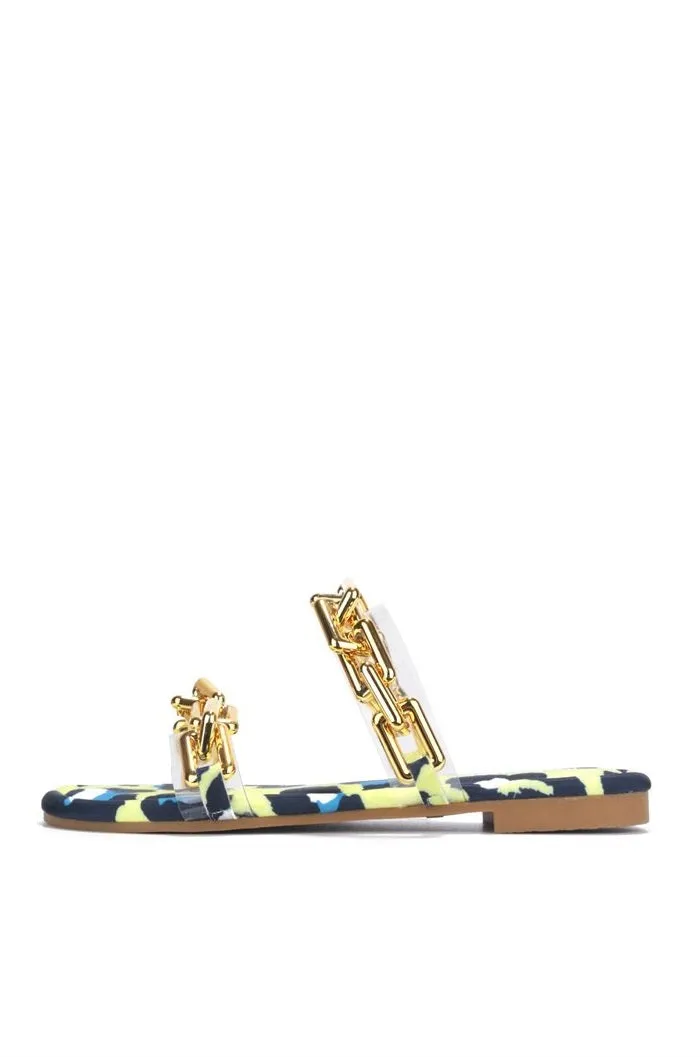Cape Robbin Goldie Leopard Flat Classic Slip-On Comfort Slide Mules Sandals