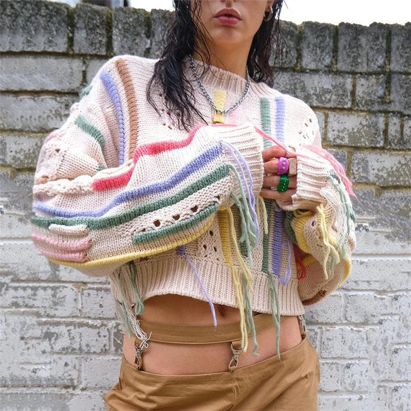 Casual Color-Block Knitwear Sweater