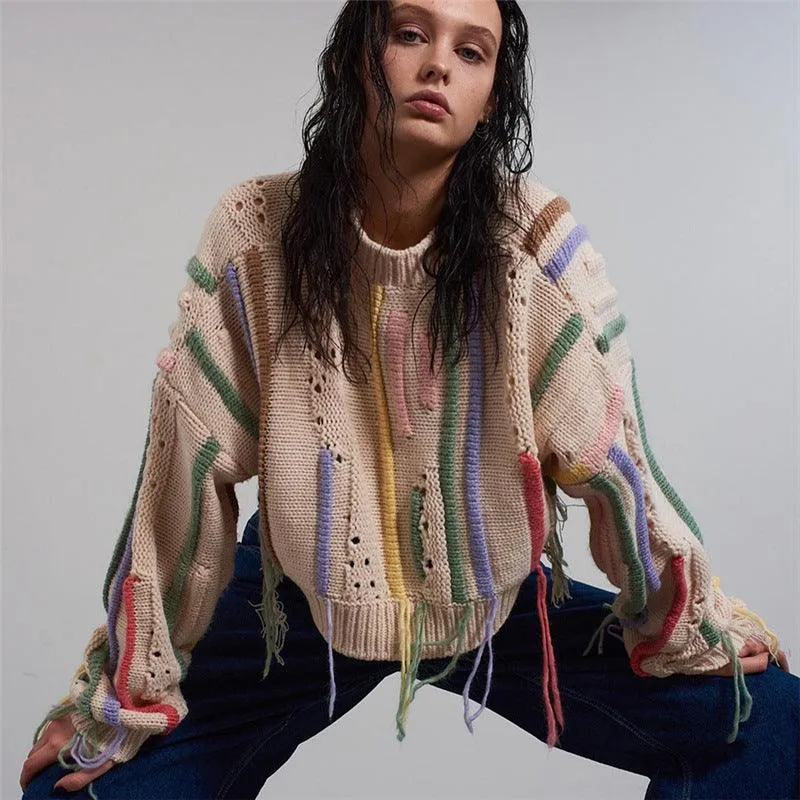 Casual Color-Block Knitwear Sweater