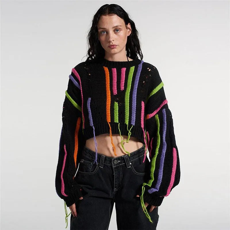 Casual Color-Block Knitwear Sweater
