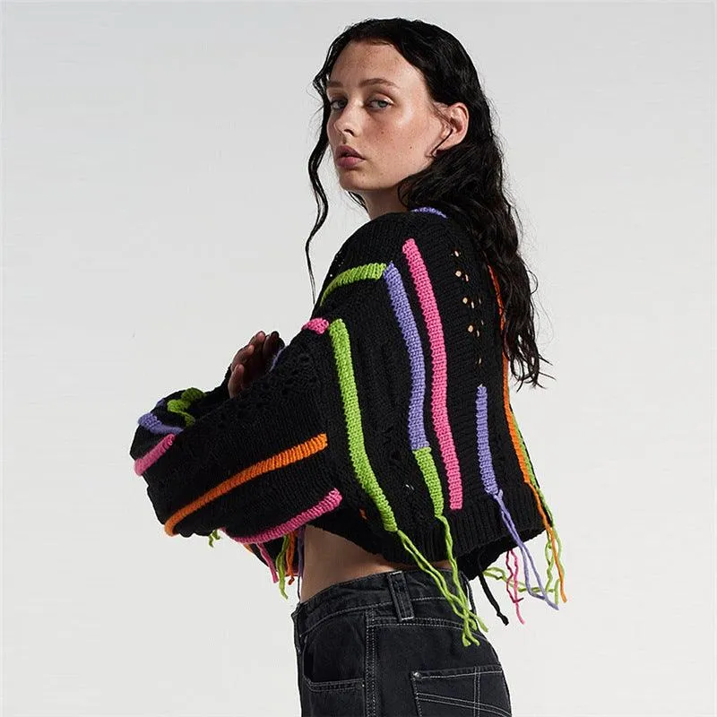 Casual Color-Block Knitwear Sweater