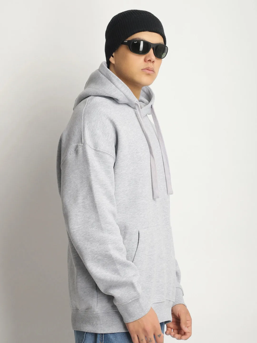 Cavendish Comfort Grey Melange Oversized Hoodie