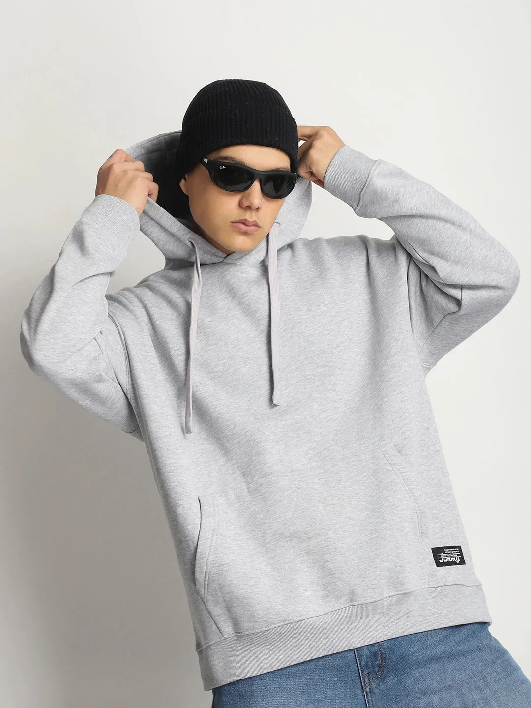 Cavendish Comfort Grey Melange Oversized Hoodie