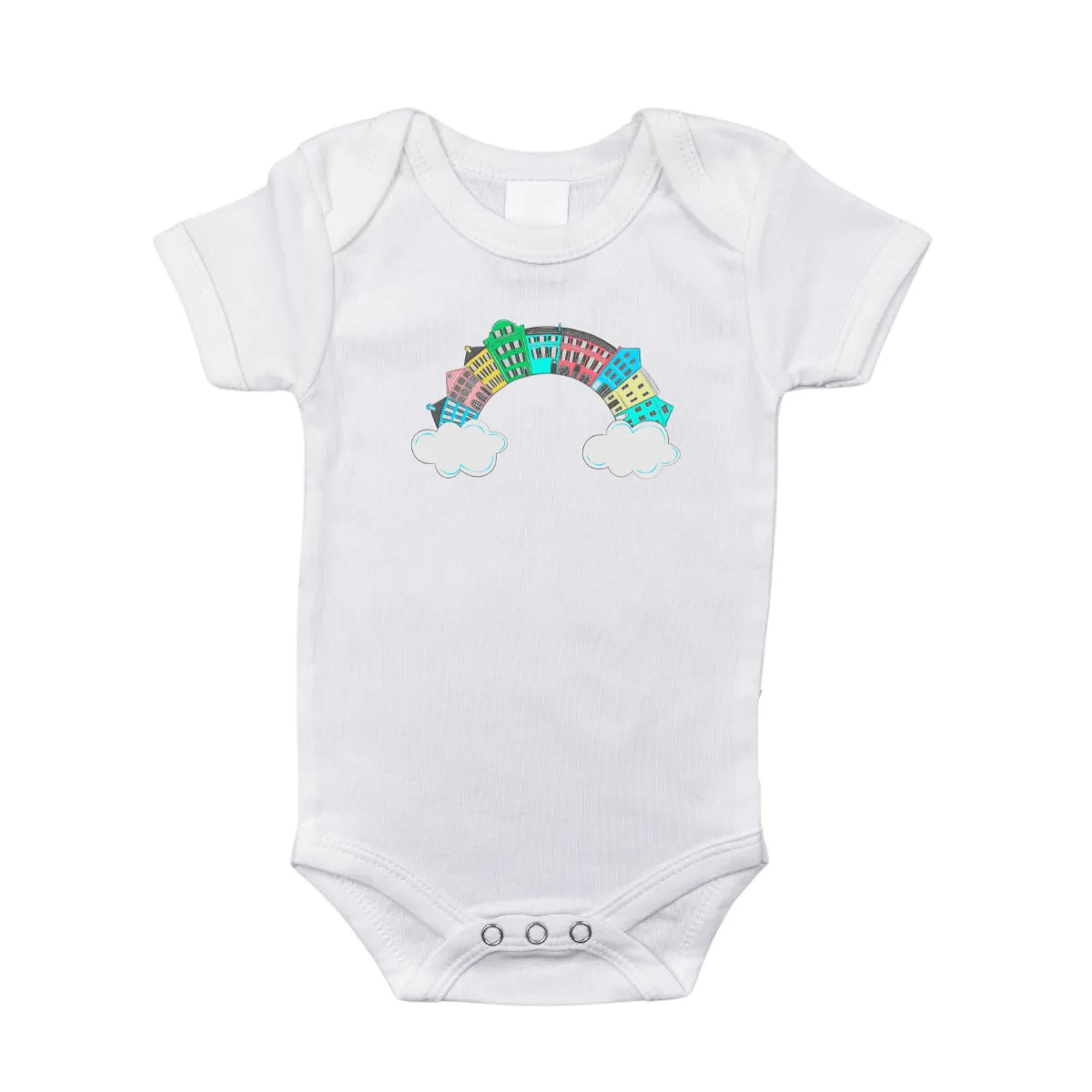 Charleston Rainbow Row Baby Onesie by Little Hometown