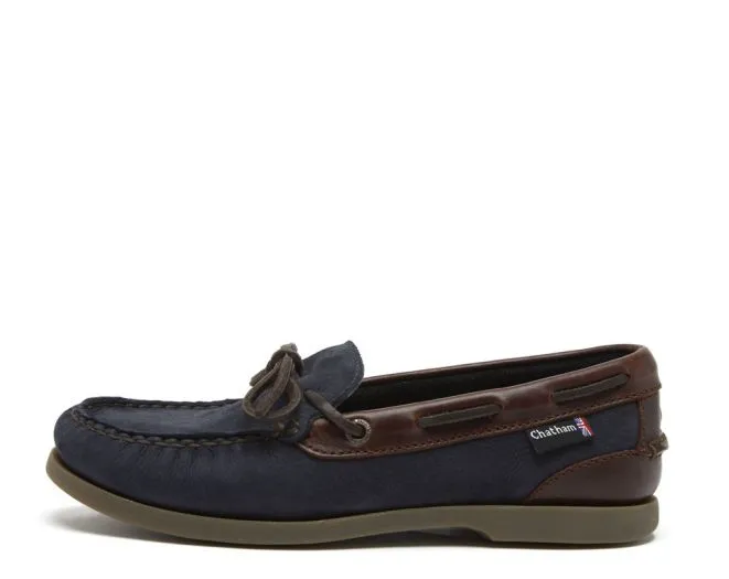 Chatham Olivia Navy Seahorse Leather Deck Shoe.