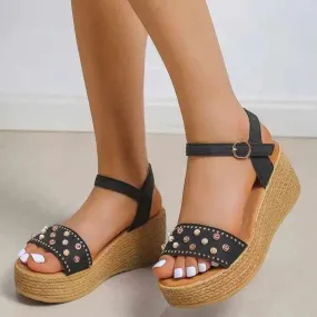 Chic Chic Women Sandals Buckle Wedge