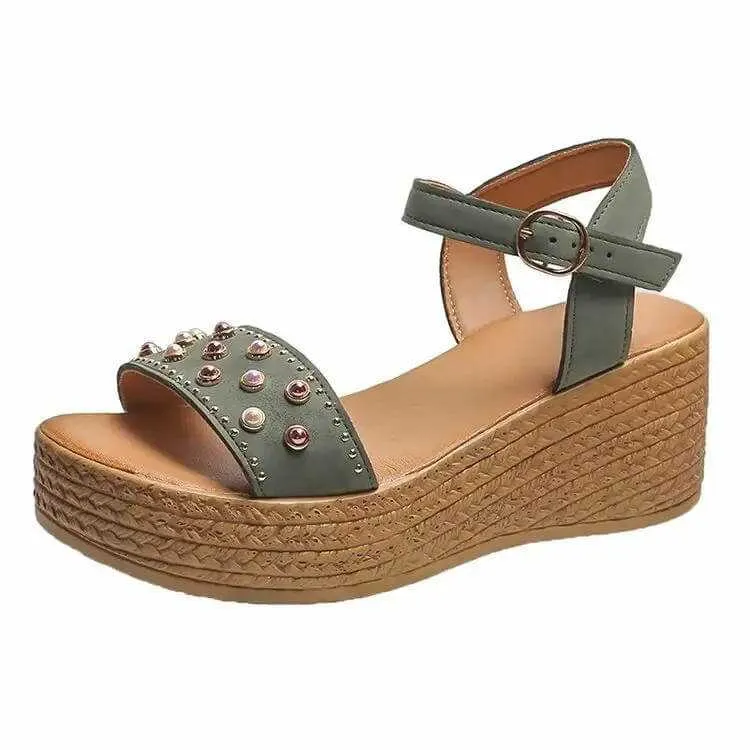 Chic Chic Women Sandals Buckle Wedge