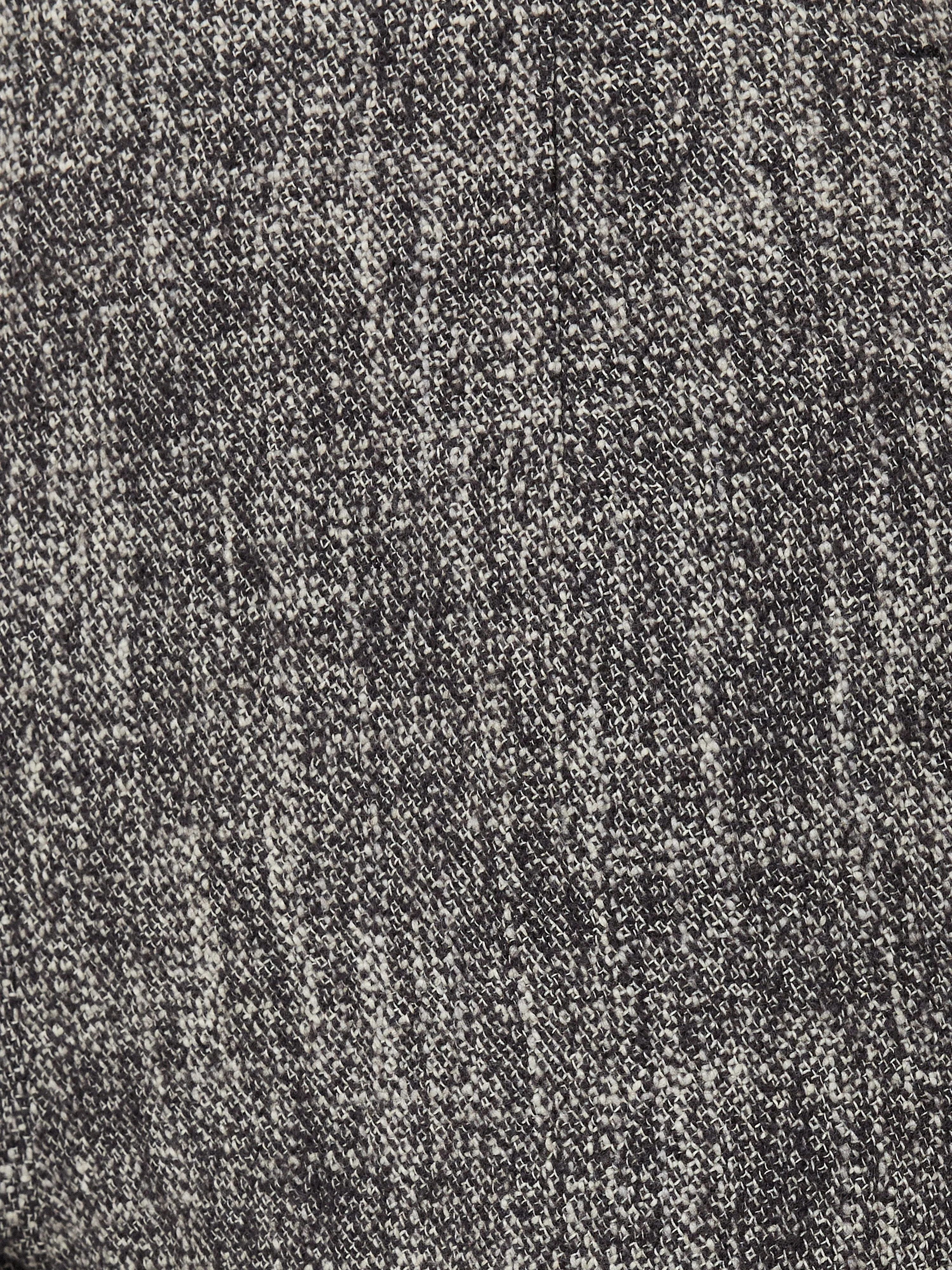 Collarless Boucle Jacket | Grey