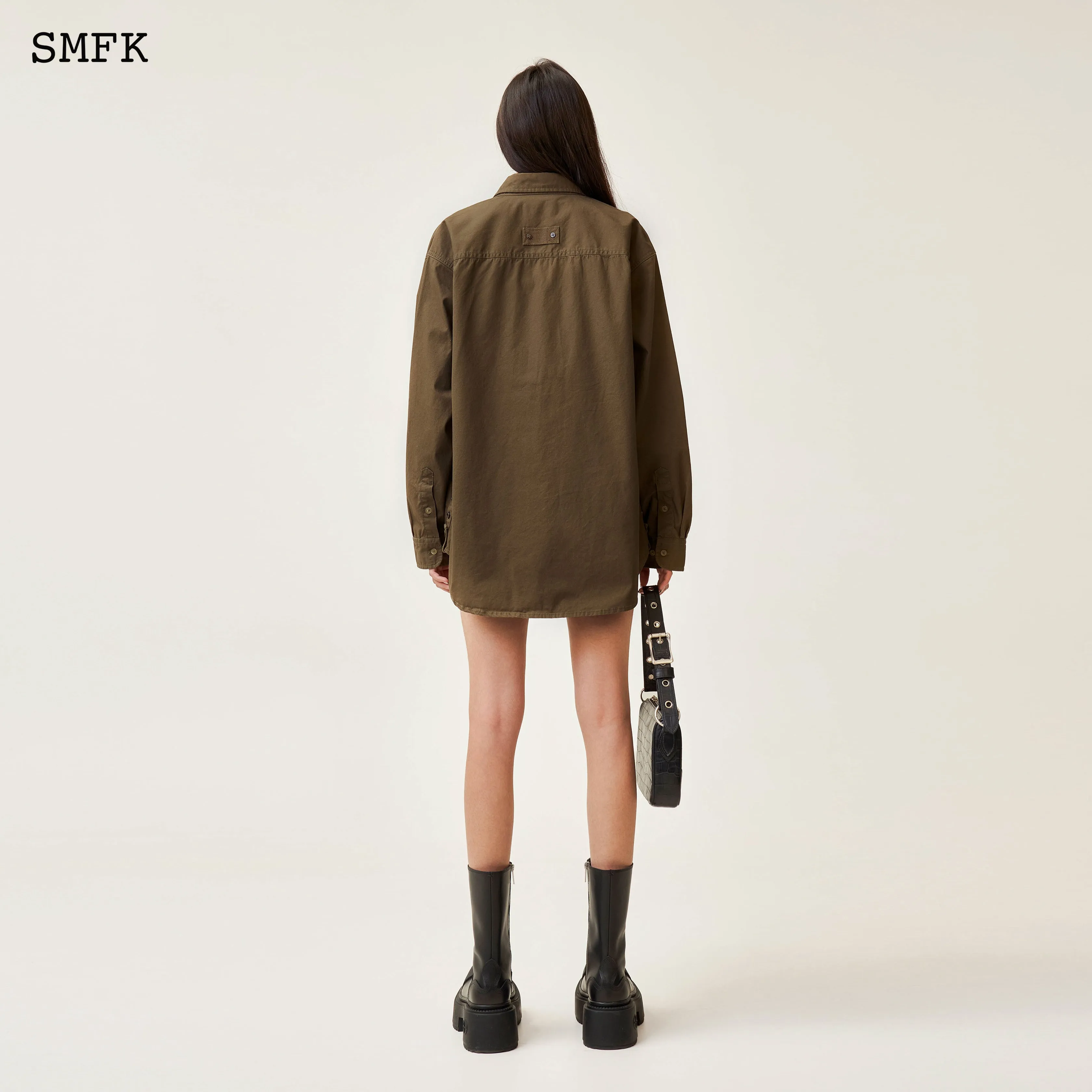 Compass Classic Loose Workwear Shirt Army Green