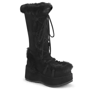 CUBBY-311 DemoniaCult Black Vegan Suede Sexy Women's Mid-Calf & Knee High Boots (Alternative Footwear)