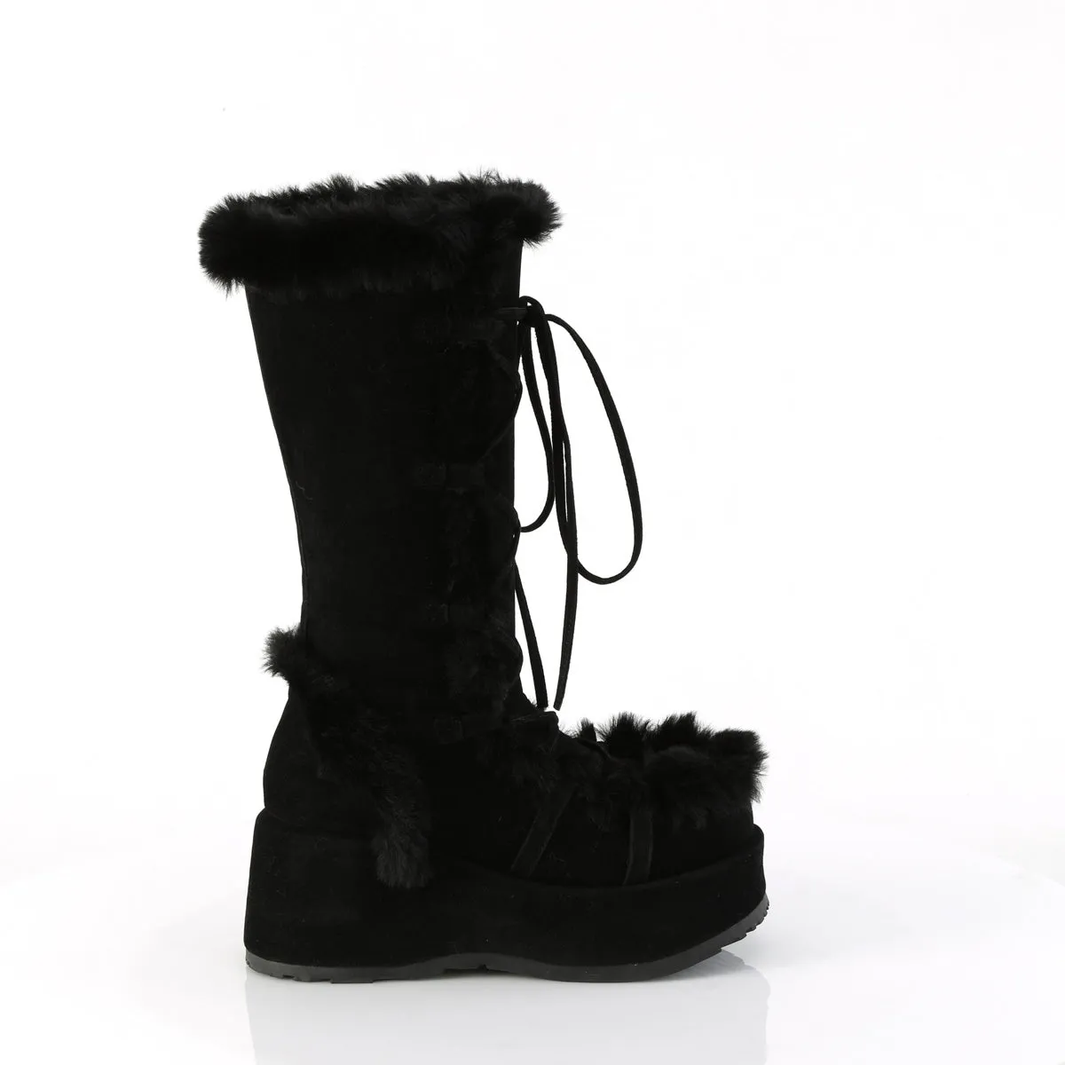 CUBBY-311 DemoniaCult Black Vegan Suede Sexy Women's Mid-Calf & Knee High Boots (Alternative Footwear)