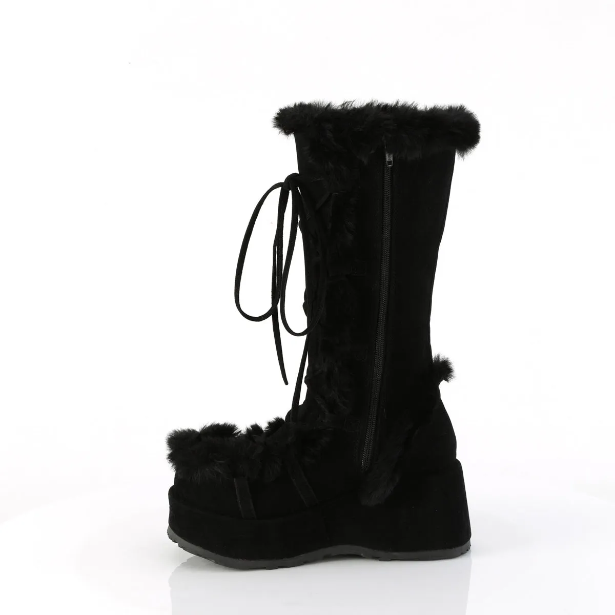 CUBBY-311 DemoniaCult Black Vegan Suede Sexy Women's Mid-Calf & Knee High Boots (Alternative Footwear)