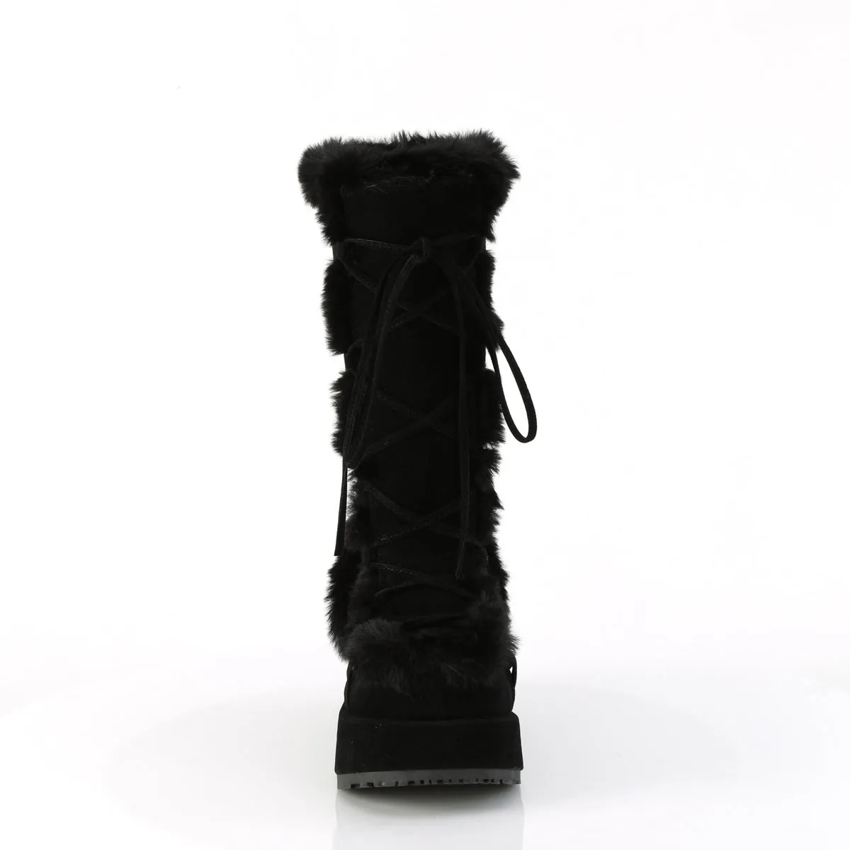 CUBBY-311 DemoniaCult Black Vegan Suede Sexy Women's Mid-Calf & Knee High Boots (Alternative Footwear)