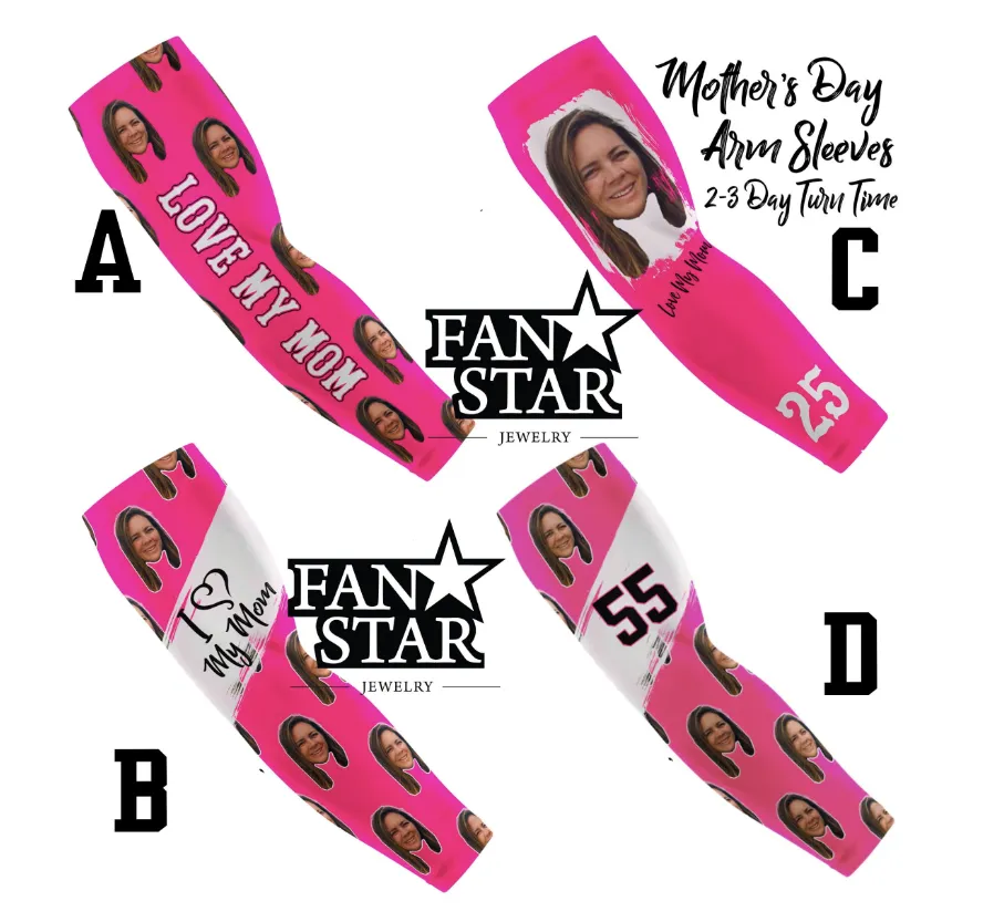 Custom Arm Sleeves for Mother's Day, Picture Sleeves for Baseball and Softball Players