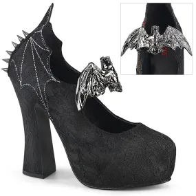 DEMON-18 DemoniaCult Black Satin Sexy Women's Heels & Platform Shoes (Alternative Footwear)